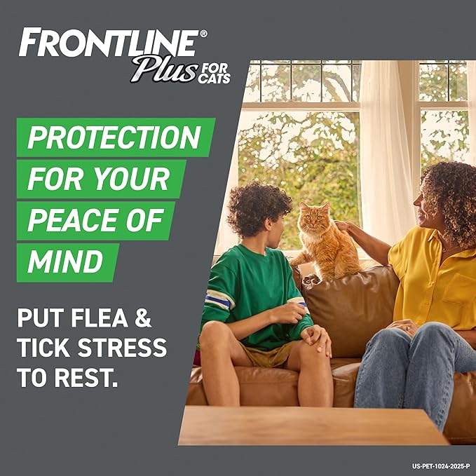 FRONTLINE Plus Flea and Tick Treatment for Cats Over 1.5 lbs. 6 Treatments
