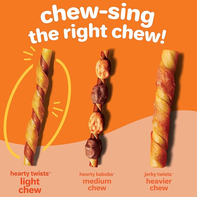 Hartz Oinkies Hearty Twists with Real Chicken & Sweet Potato Rawhide-Free Dog Treats, Highly Digestible Dog Chews, 24 Count