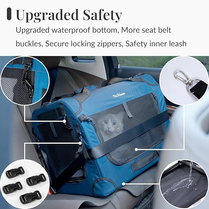 Extra Large Rolling Cat Carrier with Wheels, Soft Sided Pet Dog Carrier on Wheels for Big Cat 20lbs+ 2 Cats, Car Travel Portable XL Wheeled Bag 25"x16.5"x20.5"