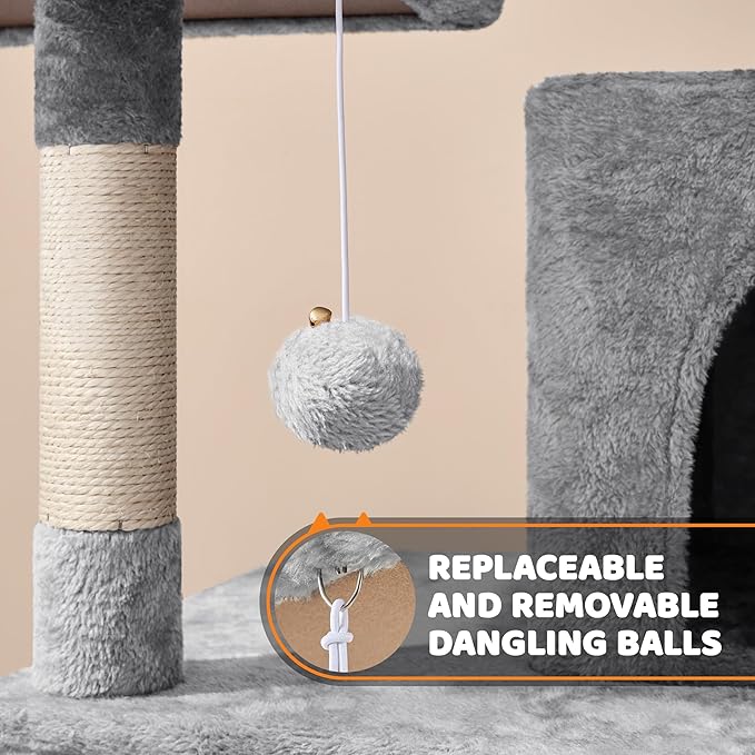 Yaheetech 59 inches Multi-Level Cat Tree Tower Condo Furniture w/Scratching Posts, Stand House Activity Center for Indoor Cats, Kitten, Pet