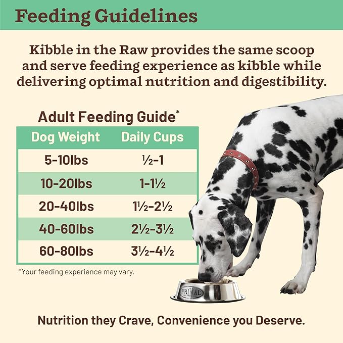 Primal Kibble in The Raw, Freeze Dried Dog Food, Chicken, Scoop & Serve, Made with Raw Protein, Whole Ingredient Nutrition, Crafted in The USA, Dry Dog Food 9 lb Bag