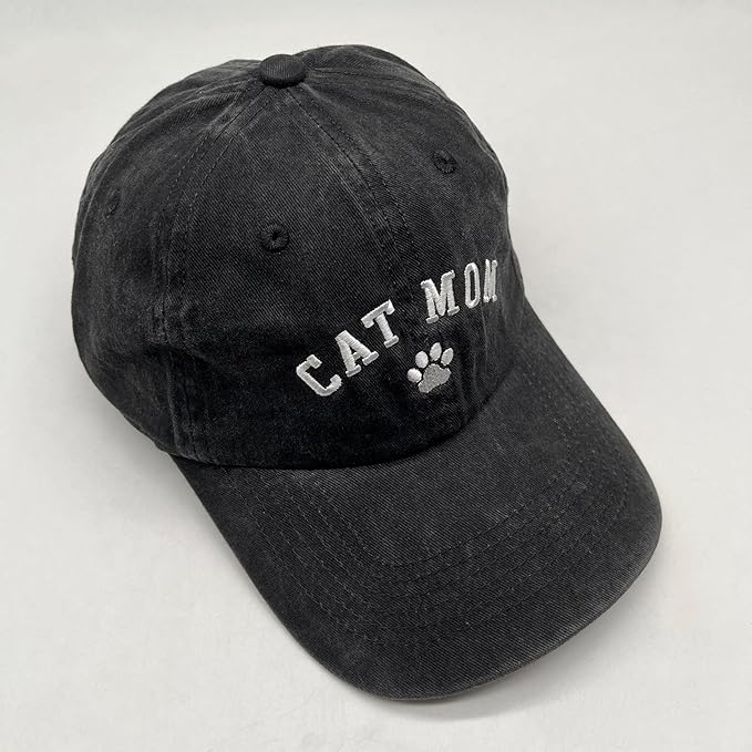 Black Cat Hat,Ragdoll Cat Embroidered Adjustable Cotton Baseball Cap for Men Women,Gifts for Cat Lovers