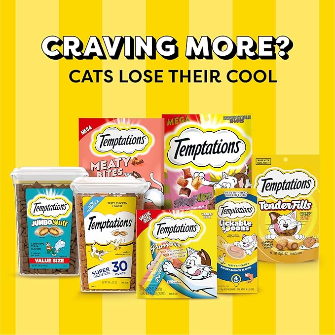 Temptations Creamy Puree Squeezable Lickable Wet Cat Treats with Cheese, 0.42 oz. Tubes, 4 Count, Pack of 11 (44 Total)