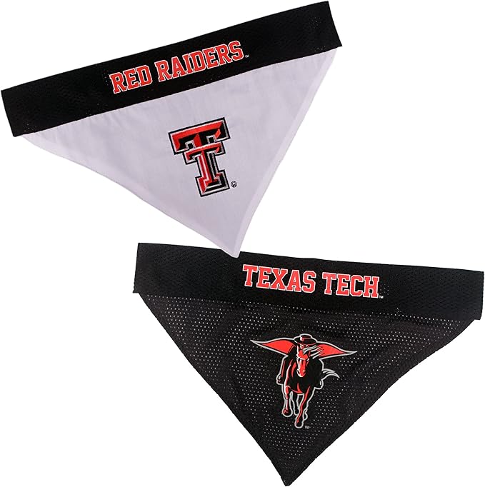 Pets First Collegiate Pet Accessories, Reversible Bandana, Texas Tech Red Raiders, Small/Medium