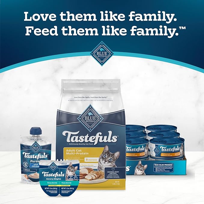 Blue Buffalo Tastefuls Adult Cat Dry Food, Multi-Protein Chicken & Turkey Recipe, 5-lb. Bag