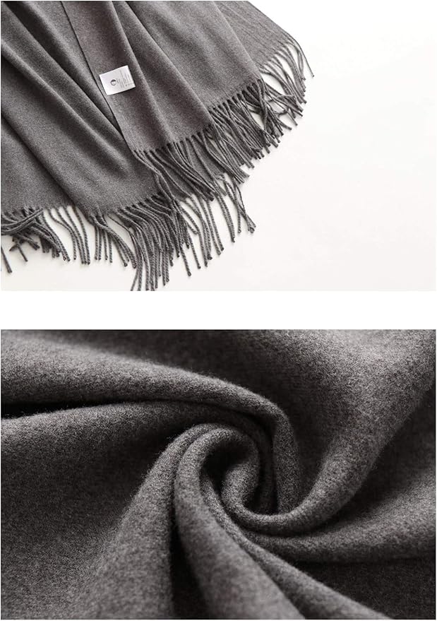 Jeelow Womens Pashmina Shawl Wrap Scarf - Elegant Dressy Evening Poncho Cape for Formal and Wedding Outfits