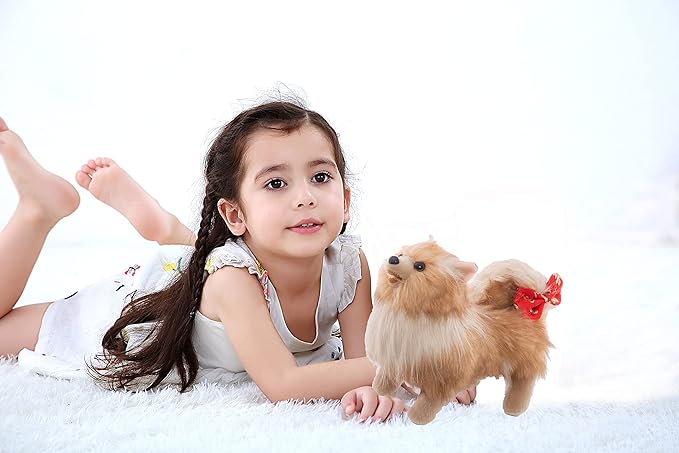 CU-MATE 11.5 Inch- Pomeranian Puppy Toys Dog -Plush Stuffed Animal Realistic Dog Plush Toy Pet Present Gift