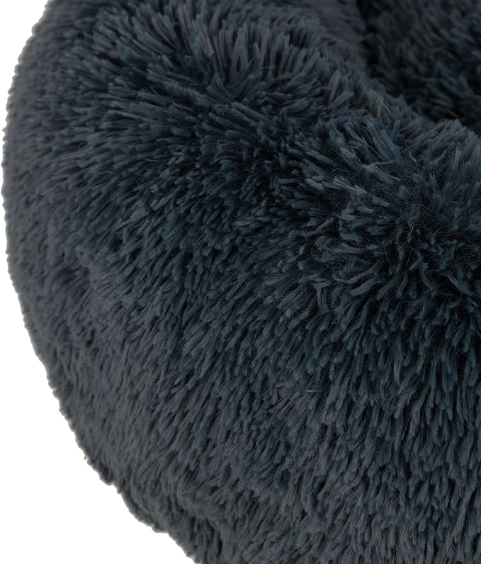 Best Pet Supplies Dog House Bed Crate Mat Tent Indoor Round Soft Plush for Small, Medium, and Large Breeds - Gray, 24 x 24 x 7