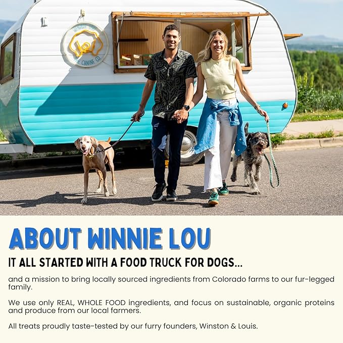 Winnie Lou The Canine Co. Freeze Dried Bison Heart Tidbits - Single Ingredient, Human-Grade, No Artificial Flavors or Fillers, Perfect for Training (Pack of 2)