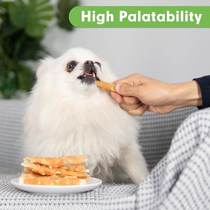 MON2SUN Rawhide Free Dog Treats, 4 Inch Chicken Wrapped Cod Fillet Dog Snacks for Small Dogs, Soft and Training Treats, 20oz (56 Count-Pack of 1)