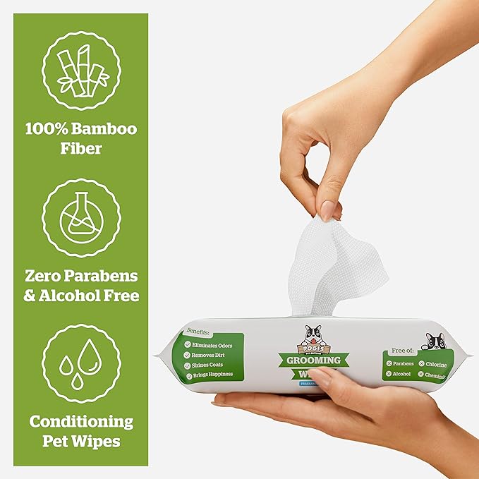 Pogi’s Dog Grooming Wipes – Hypoallergenic Pet Wipes for Paws, Body & Butt – Cleaning & Hydrating, Fragrance Free, 400-Count