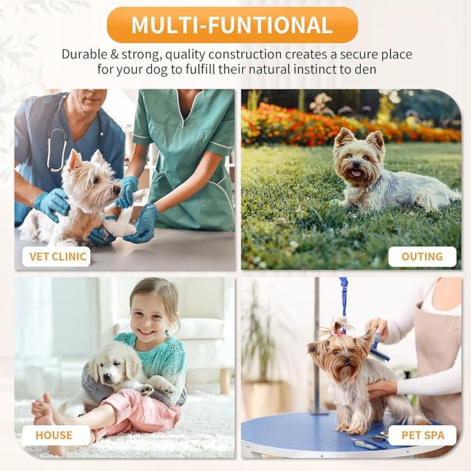 PayLessHere 18 Inch Dog Crate Kennel for Small Dogs Metal Cage Single-Door Folding Travel Indoor Outdoor Puppy Playpen with Divider and Handle Plastic Tray,Pink