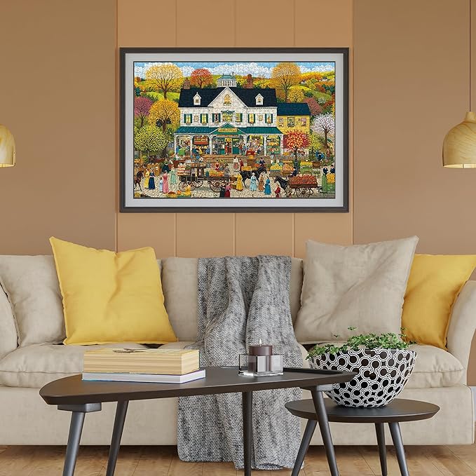 General Store Jigsaw Puzzles 1000 Pieces for Adults -Challenging Country Store Harvest Art, Premium Matte Finish, 27.56 x 19.68 Inches, Perfect for Game Nights