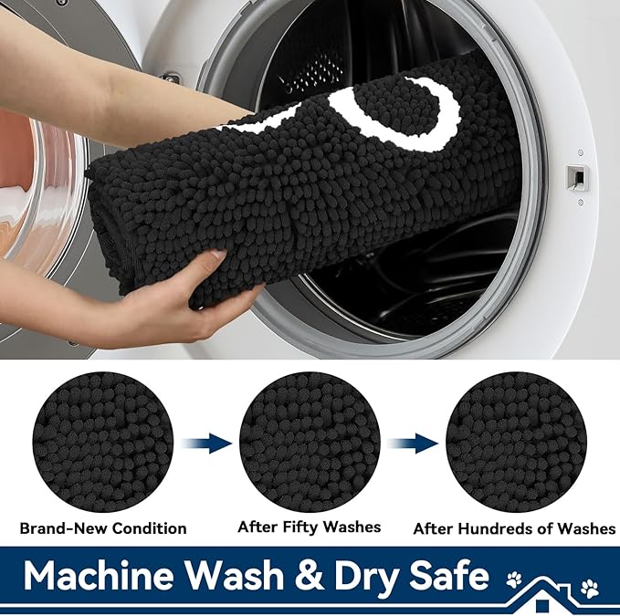 Super Absorbent Dog Door Mat, 30"*20“ Anti Slip Mat for Muddy Paws, Pet Rugs for Dirty Paws Washable That Absorbs Moisture and Dirt, for Dog Cage and Pet Resting Carpet