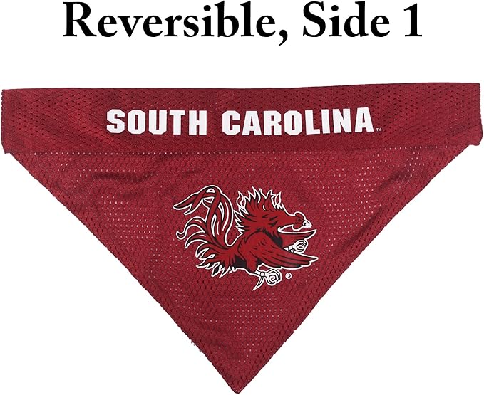 Pets First Collegiate Pet Accessories, Reversible Bandana, South Carolina Gamecocks, Large/X-Large
