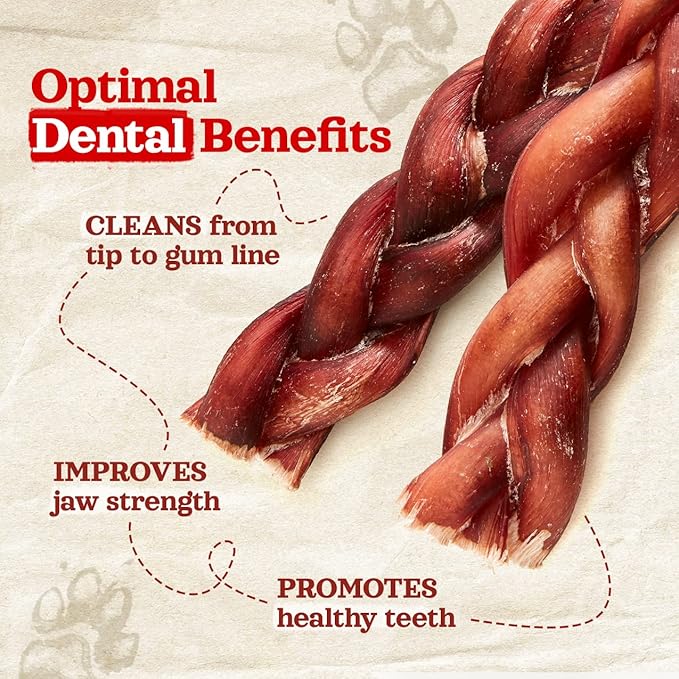 Natural Farm Odor-Free Braided Bully Sticks (4-5 Inch, 5 Pack) - 100% Grass-Fed Beef, Grain-Free, Low Fat & Fully Digestible Best Dental Treats, Safest Long Lasting Pizzle Chews to Keep Your Dog Busy