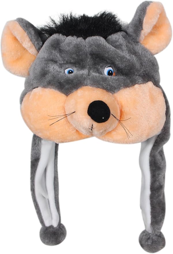 Plush Fun Animal Hats One Size Cap Polyester With Fleece Lining