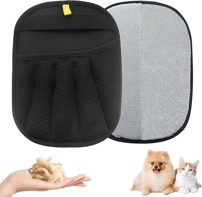 Magic Brush Pet Hair, Electrostatic Pet Hair Remover Gloves for Cats & Dogs, Upgraded Animal Fur Removal Tool, Reusable Cats & Dogs Grooming Gloves for Hair Removal (1)