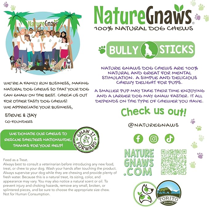 Nature Gnaws Braided Bully Sticks for Dogs 11-12" (5 Count) - Long Lasting for Aggressive Chewers and Large Dogs - Natural Beef Dog Chew Bones