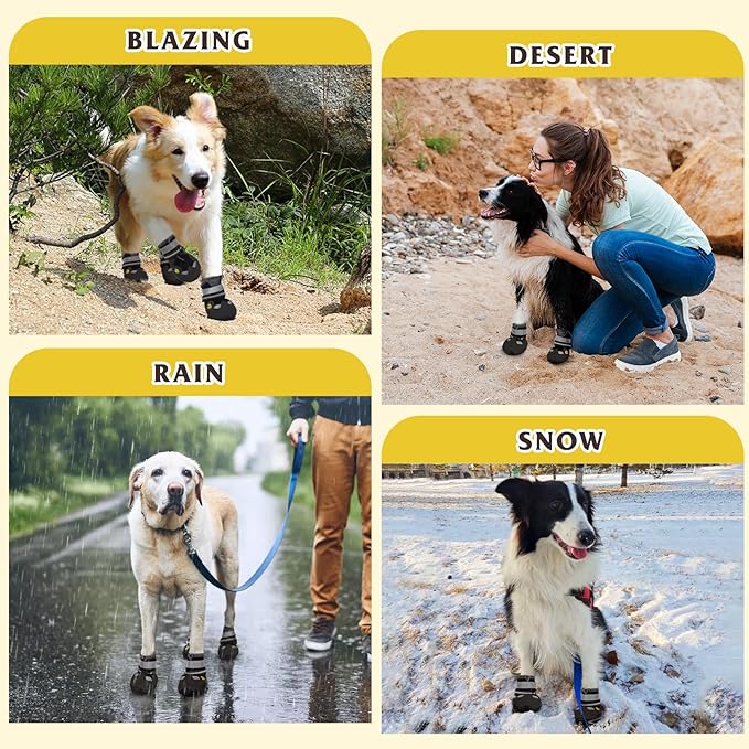 Dog Shoes for Large Medium Small Dog, Mesh Breathable Dog Shoes for Hot Pavement, Anti-Slip Dogs Boots Paw Protectors with Reflective for Outdoor Walking Indoor Hardfloors (Size 5)