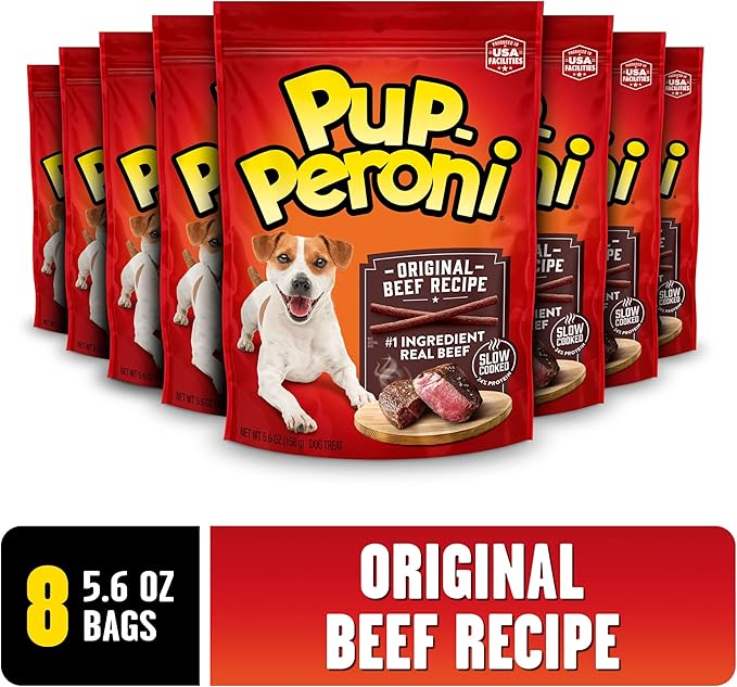 Pup-Peroni Dog Treats, Original Beef Flavor, 5.6 Ounce (Pack of 8), Made with Real Beef