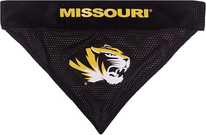 Pets First Collegiate Pet Accessories, Reversible Bandana, Missouri Tigers, Large/X-Large