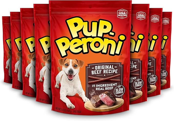 Pup-Peroni Dog Treats, Original Beef Flavor, 5.6 Ounce (Pack of 8), Made with Real Beef