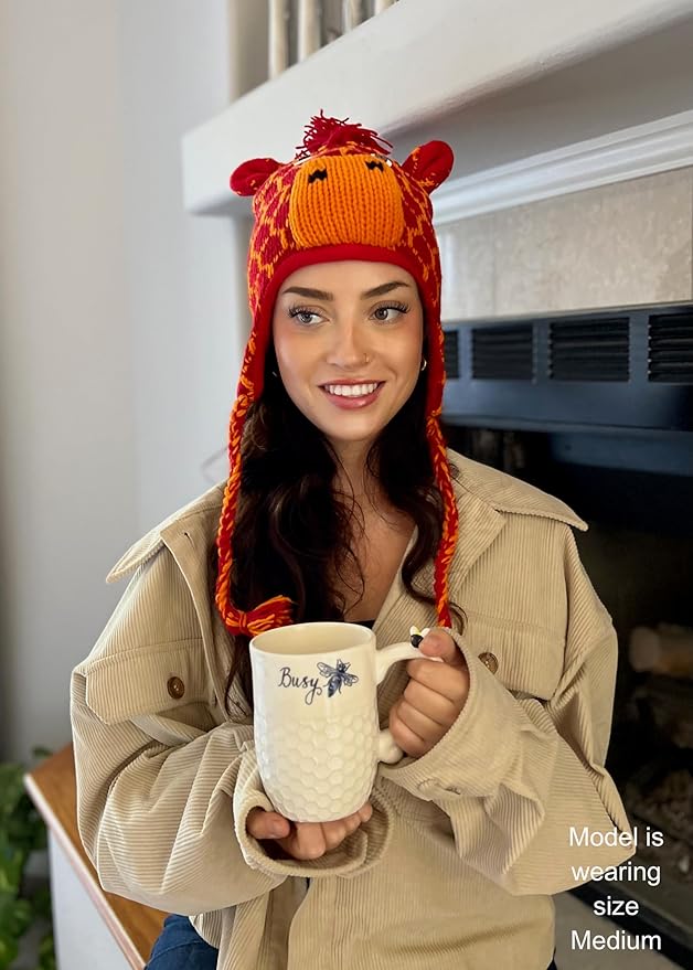 Humble Hilo Hand-Knitted Wool Animal Beanie - Easy Halloween Costume Hat for Anyone, Cute Winter Beanie Hats