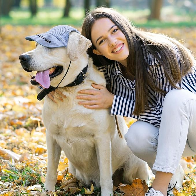 Custom Dog Hat with Embroidered Name Personalized Hats for Dogs Custom Dog Baseball Cap with Ear Holes Small Medium Large Dogs Cat Sun Beach Visor Adjustable Bucket Hats