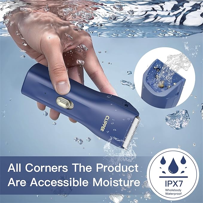 Dog Cat Home Hair Waterproof Clipper Wireless Dog Trimmer for Grooming,Blue,TS006