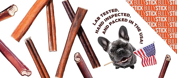 FOODIEPAWS 6 Inch Jumbo Bully Sticks for Dogs, 10 Pack | All Natural, Grass-Fed Beef | Extra Thick, Rawhide-Free & Fully Digestible Chews | Odor-Free, Long Lasting Dog Treats for Medium & Large Breeds