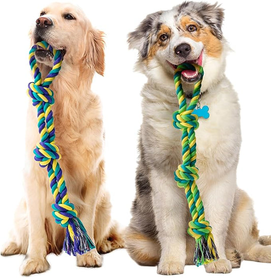 SHARLOVY Dog Rope Toy for Medium Dogs, 2 Pack Heavy Duty Dog Chew Toys for Aggressive Chewers, Interactive Tug of War Dog Toys for Medium to Large Breed
