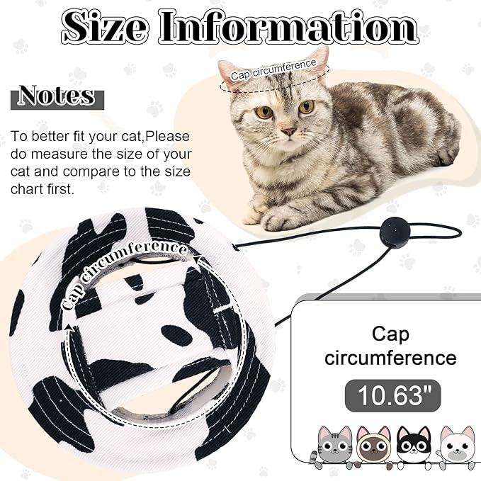 QBLEEV Cat Hats for Cats Only, Sphynx Hat with Ear Hole, Hairless Cat Cowboy Hats for Birthday Party Halloween, Kitten Headwear Sun Sombrero Caps, Chihuahua Sunscreen Baseball Outdoor Climbing Cap