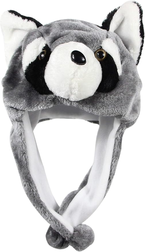 Plush Fun Animal Hats One Size Cap Polyester With Fleece Lining