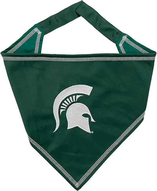 Pets First NCAA Michigan State Spartans Tie Bandana, Small/Medium. Dog Bandana Scarf Bib for Pet Cat Dog. The Ultimate Game-Day, Party Bandana (MS-3550-S-M)
