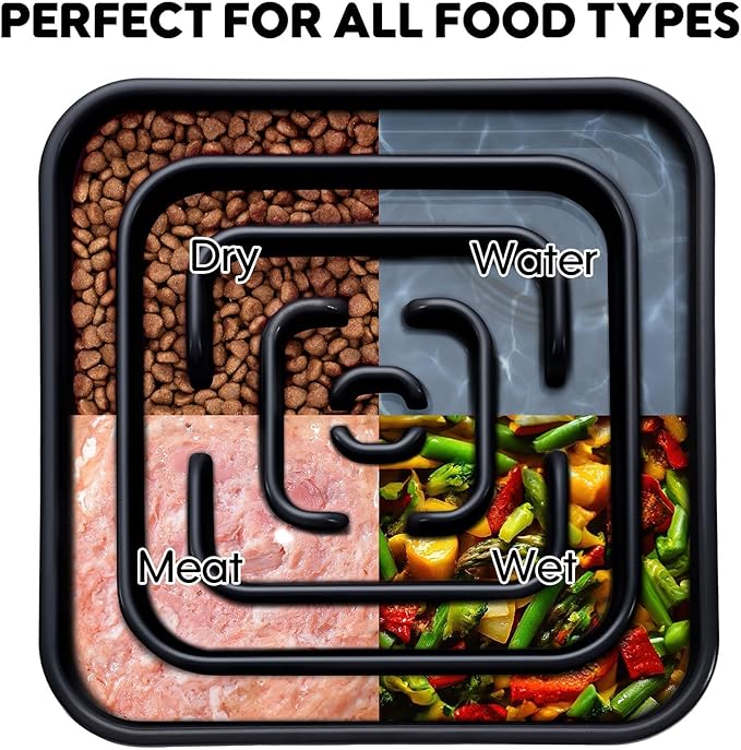 TOBYTO Slow Feeder Dog Bowls for Large Medium Breed, Anti-Choking Pet Slow Feeding Food Bowl, Non Slip Maze Puzzle Dog Feeder Bowl Prevent Bloating,Black