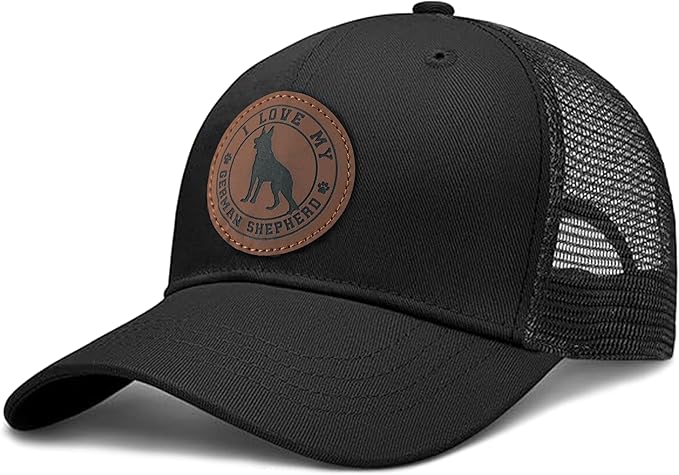 Dog Leather Patch Trucker Hat Gift - Adjustable Baseball Caps Dog Mesh Snapback Cap, Plastics Snapback Trucker Hats