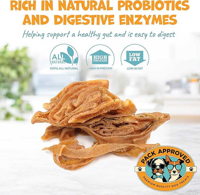 Lamb Tripe - Single Ingredient & Dehydrated Dog Treats - Lamb Dog Treats for Sensitive Stomach - No Hide Chews Tripe - 10oz