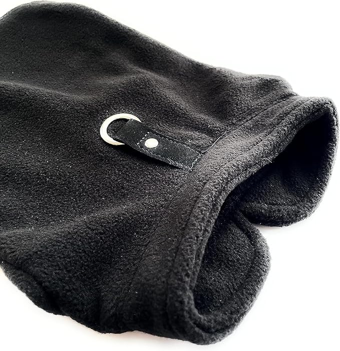 JACKO & CO - Fleece Vest Dog Sweater with Leash Ring - Soft, Warm & Lightweight Pullover Coat for Small & Medium Dogs, Puppies & Cats - Cozy Fall/Winter/Spring Pet Jacket (Black, X-Large 17-25lbs)