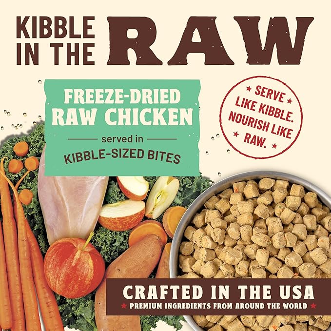 Primal Kibble in The Raw, Freeze Dried Dog Food, Chicken, Scoop & Serve, Made with Raw Protein, Whole Ingredient Nutrition, Crafted in The USA, Dry Dog Food 1.5 lb Bag