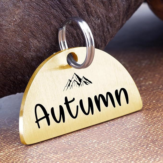 Ultra Joys Personalized Cat Collar Name Tag Small Pet ID Tags for Cats - Customized Mini Cute Dog Cat ID Tag - Bothside Engravable Lightweight Durable Stainless Steel - Semi Circle Tag in Gold