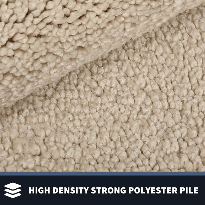 PURRUGS Dirt Trapping Door Mat 24" x 60", Non-Slip/Skid Machine Washable Entryway Rug, Shoes Scraper, Throw Rug, Super Absorbent Area Rug for Muddy Wet Shoes and Paws, Light Cream & Gold