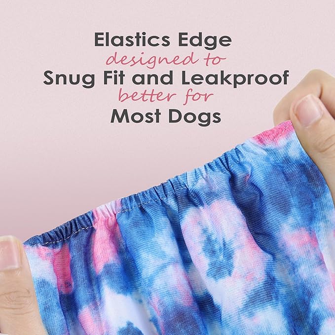 wegreeco Washable Male Dog Belly Band (Stylish Pattern)- Pack of 3 - Washable Male Dog Belly Wrap, Dog Diapers Male (Tie-dye, Sky, X-Small)