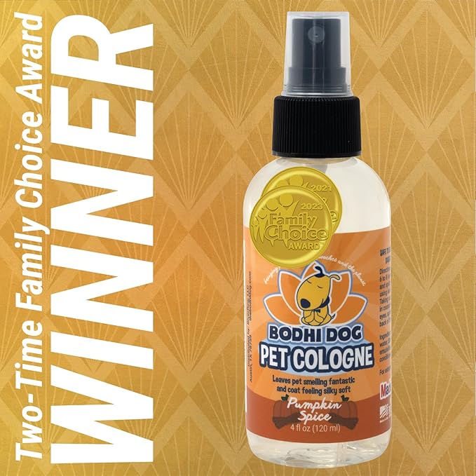 Bodhi Dog Premium Dog Cologne - Deodorizing Dog Perfume & Conditioner for Dogs & Cats - Natural Long Lasting Spray - Keeps Pets Fresh All Day - Gentle, Safe Formula, Made in USA -Pumpkin Spice 4 Fl Oz