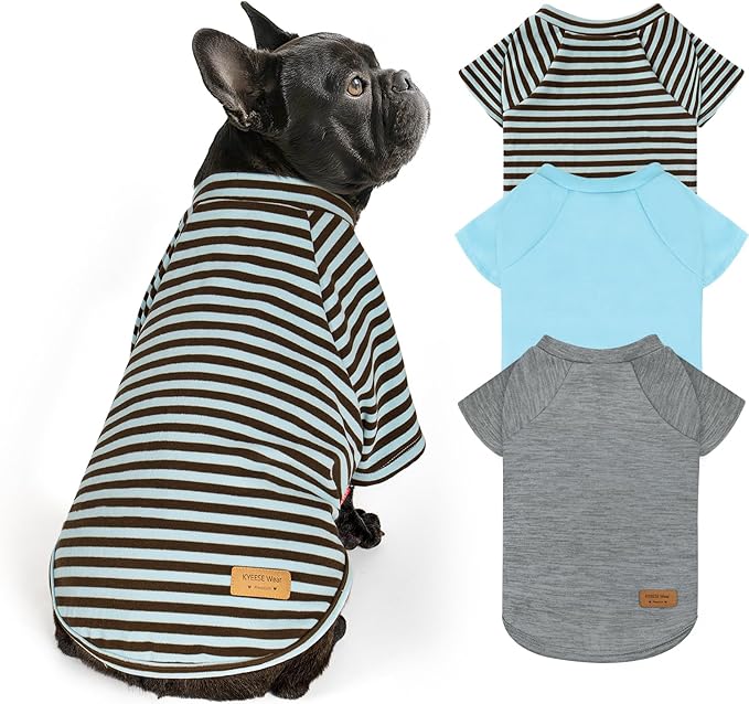 KYEESE 3Pack Dog Sweater Comfy Dogs Sweatshirt Lightweight Dog Sweaters for Small Dogs Male Pullover Pet Coat Stretchy Cat Sweaters Soft Cat Clothes Pet Fleece Sweater with Sleeves for Cold Weather