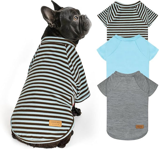 KYEESE 3Pack Dog Sweater Comfy Dogs Sweatshirt Lightweight Dog Sweaters for Small Dogs Male Pullover Pet Coat Stretchy Cat Sweaters Soft Cat Clothes Pet Fleece Sweater with Sleeves for Cold Weather