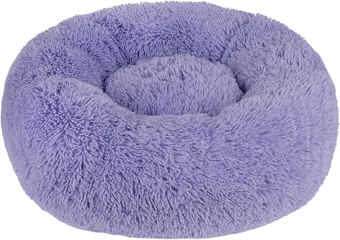Best Pet Supplies Dog House Bed Crate Mat Tent Indoor Round Soft Plush for Small, Medium, and Large Breeds - Lavender, 20 x 20 x 6