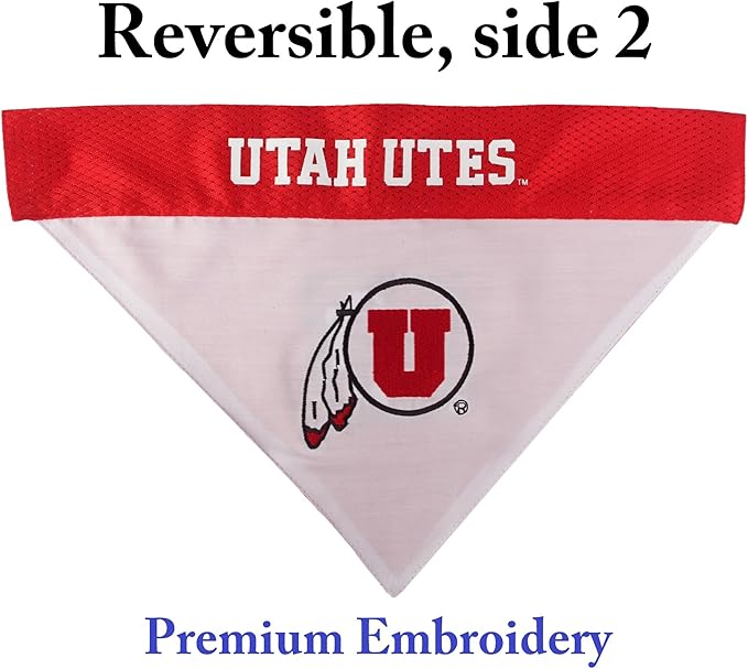 Pets First Collegiate Pet Accessories, Reversible Bandana, Utah Utes, Large/X-Large