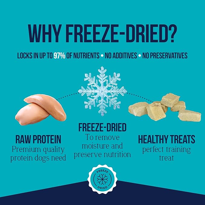 Stewart Chicken Breast Dog Treats, 11.5 oz, ~215 Pieces, Freeze Dried Raw, Single Ingredient, 74% Protein Training Treats or Meal Topper in a Resealable Tub, Grain Free, Gluten Free