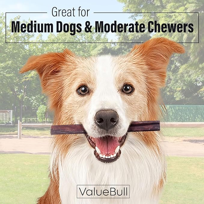 ValueBull Collagen Sticks for Dogs, 6 Inch Medium Chews, Natural Long-Lasting Dog Treats, 50 Count - Supports Joints, Skin & Coat with Chondroitin & Glucosamine